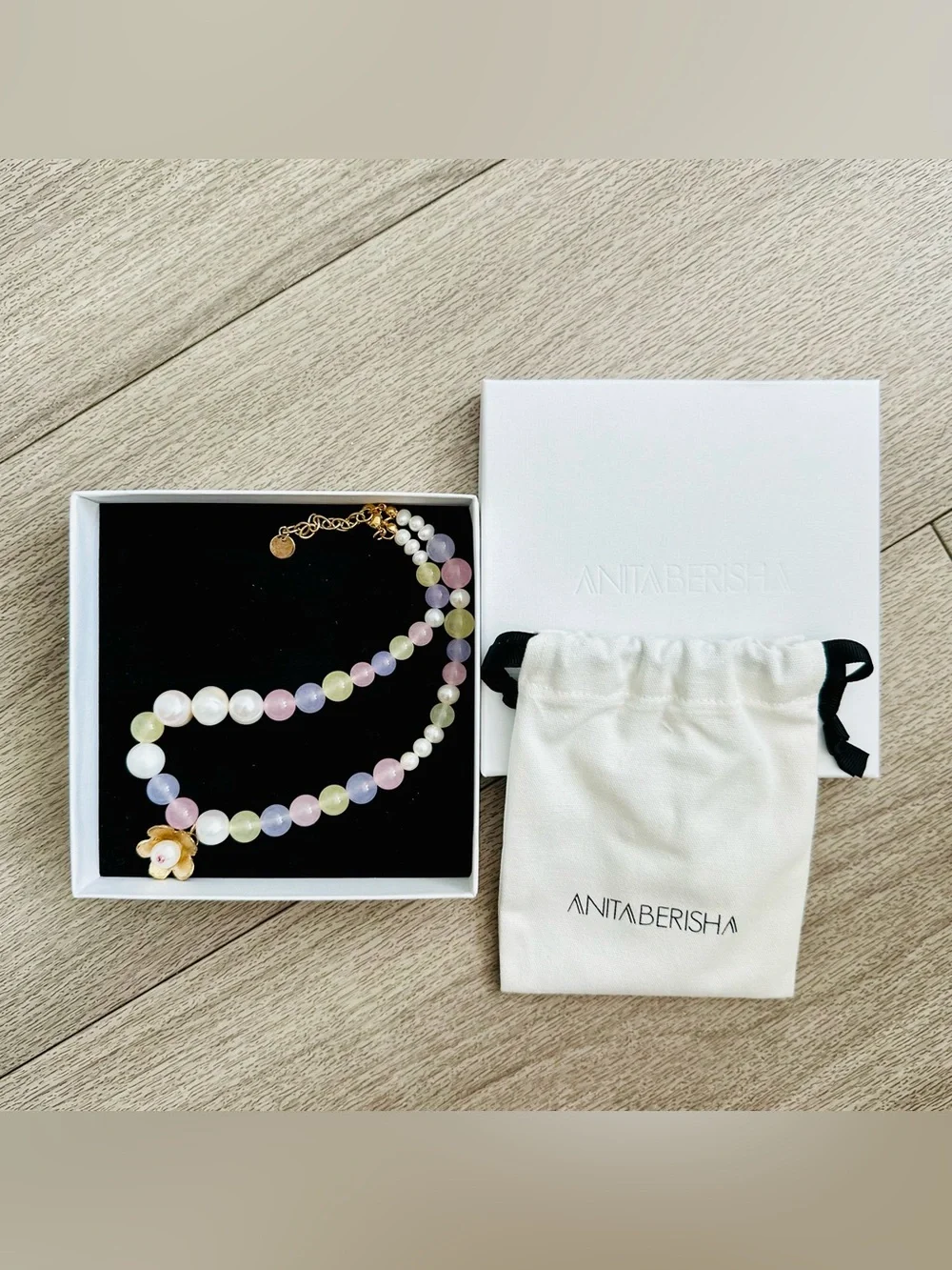 Anita Berisha Pastel Dreams Necklace NWT Jade Pearl Choker⁠